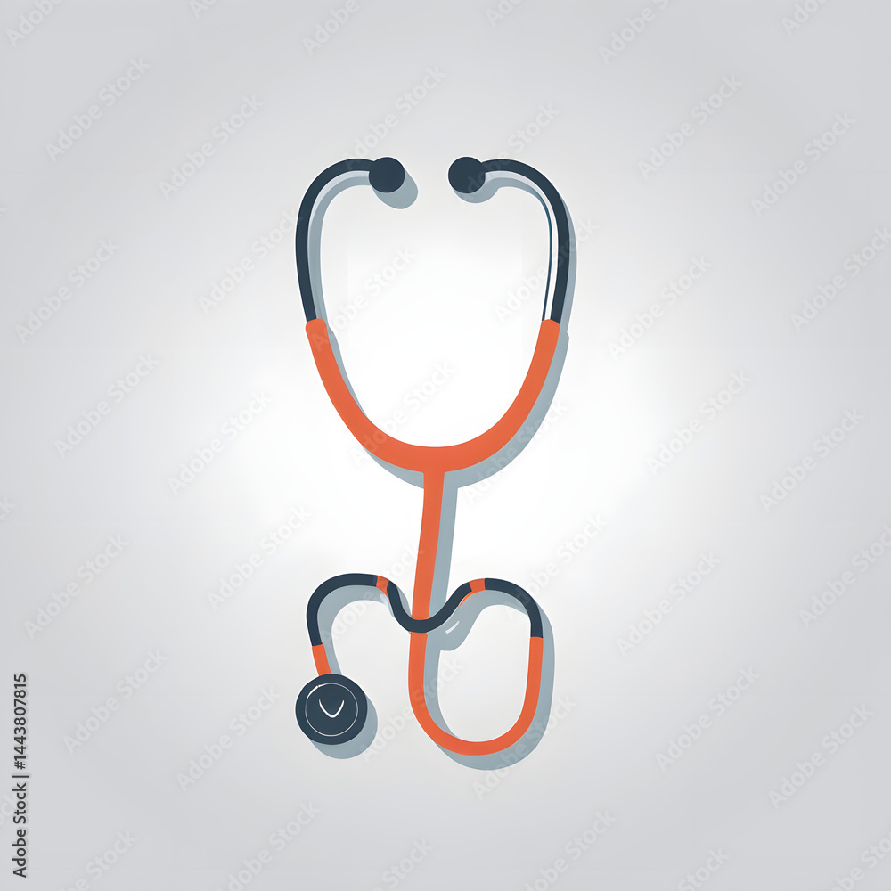 Minimalist vector icon of a stethoscope, clean design, bold outlines, medical theme, isolated on white background Minimalist vector icon of a stethoscope, clean design, bold outlines, medical theme, isolated on white background