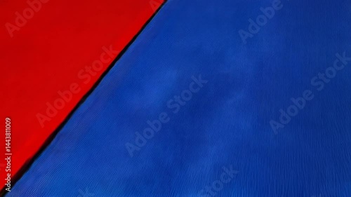 Intricate and flowing patterns captivate the viewer with a blend of blue, red, and white hues. This captivating display of colors and shapes evokes a sense of movement and energy.