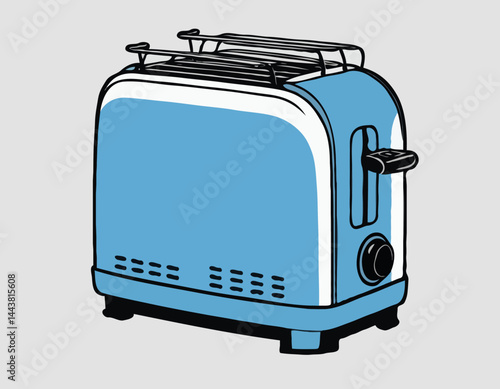 Detailed Vector Blueprint of a Classic Toaster