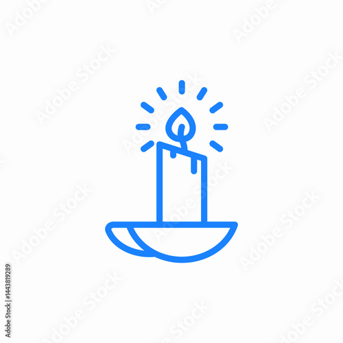 candle light night icon sign vector