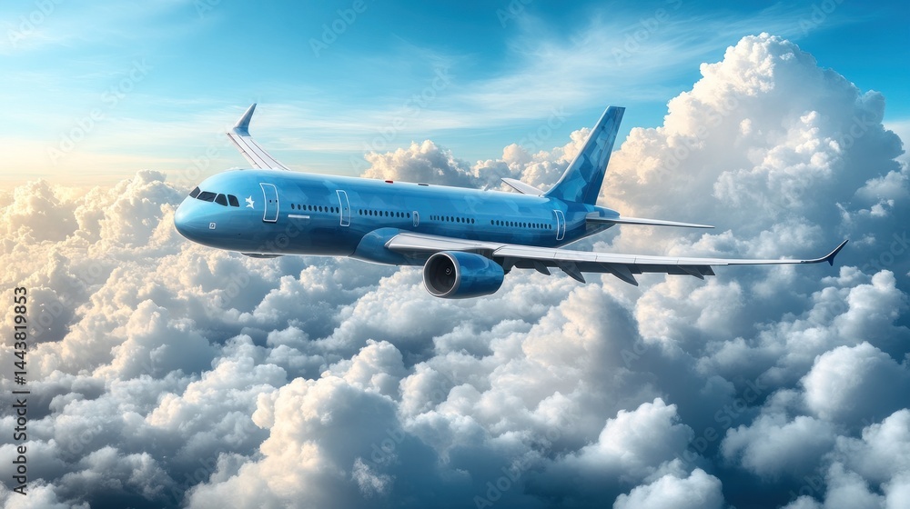 Airplane Soaring Above the Clouds: A Stunning Aerial View Airplane Soaring Above the Clouds: A Stunning Aerial View