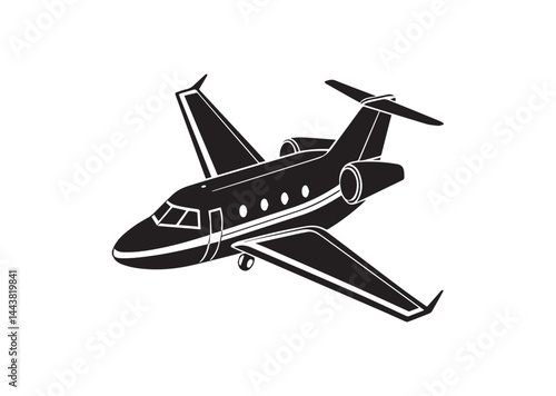 Private jet silhouette vector
