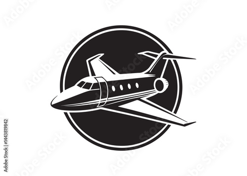 Private jet silhouette vector