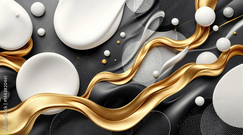 Abstract composition featuring smooth, organic shapes