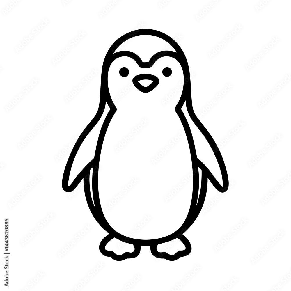 Fototapeta premium Adorable Cartoon Penguin Illustration