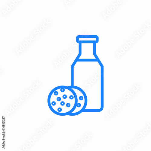 milk cookies sleep icon sign vector