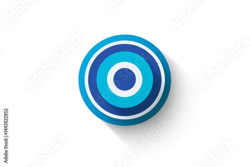 Free Download Blue 3D target icon with concentric rings and shadow - GFXLoad