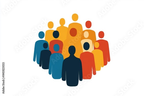 Illustration of a diverse group of people in colorful clothing