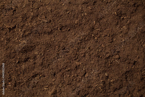 Close up of natural soil texture for gardening and farming