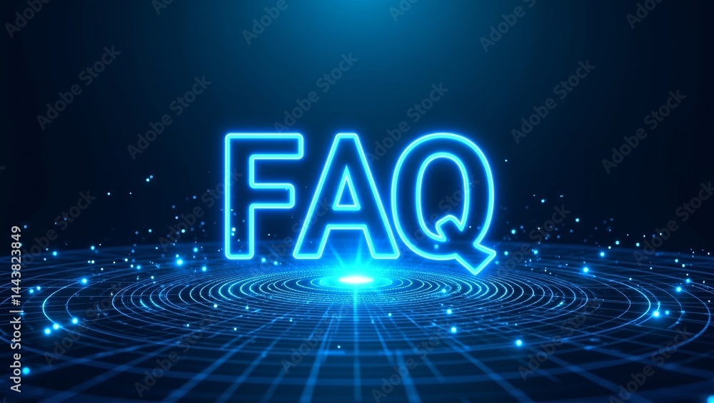 Fototapeta premium Futuristic faq digital illustration