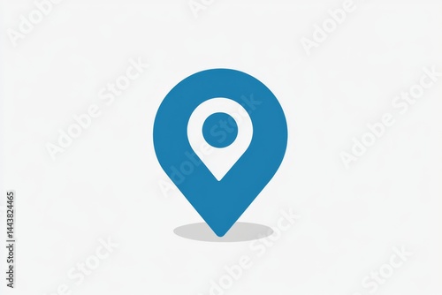 Obraz na płótnie Flat blue location pin icon on white background w salonie