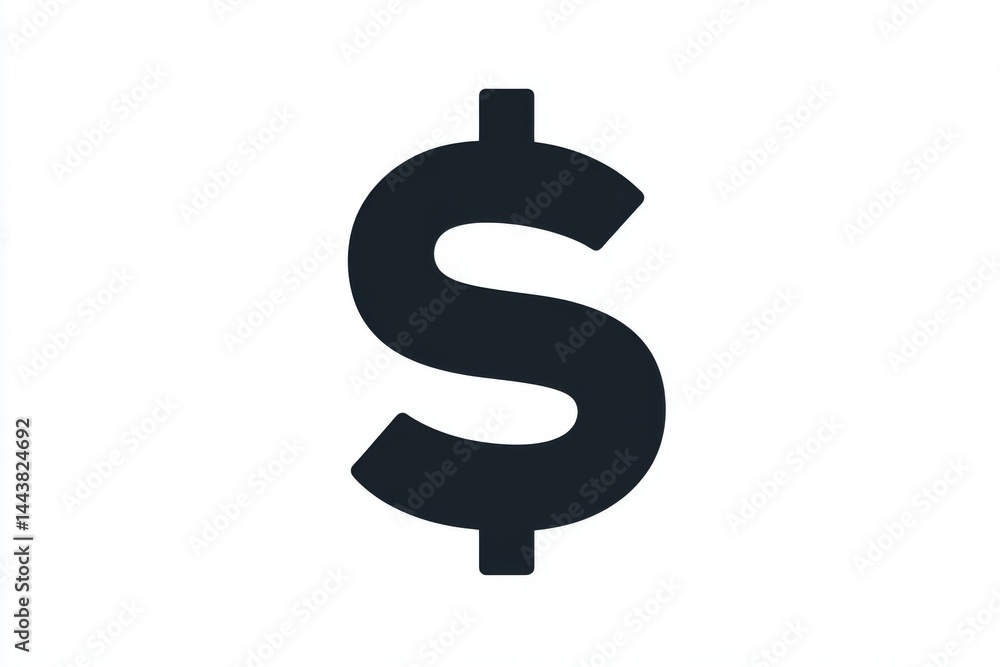 Bold black dollar currency symbol on white background