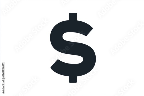 Obraz na płótnie Bold black dollar currency symbol on white background w salonie