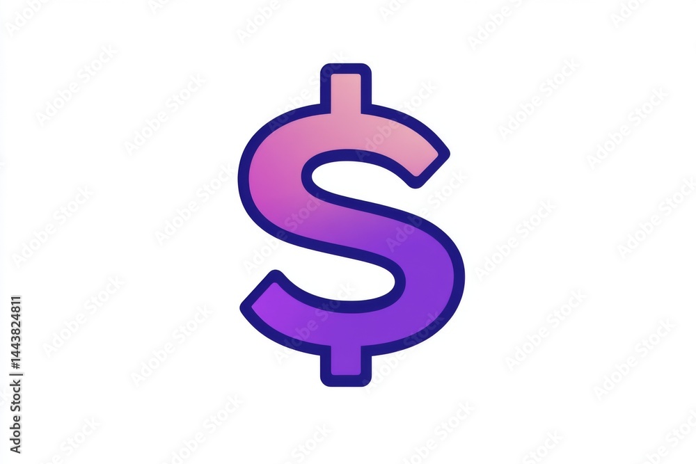 Gradient purple dollar icon with subtle 3D effect