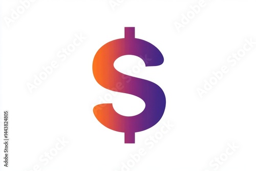 Obraz na płótnie Gradient dollar icon with purple and red color transition w salonie