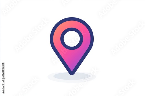 Obraz na płótnie Pink and purple location icon with 3D drop shadow effect w salonie