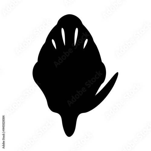 Discover the elegant silhouette of a stingray ocean creature in this black and white vector art