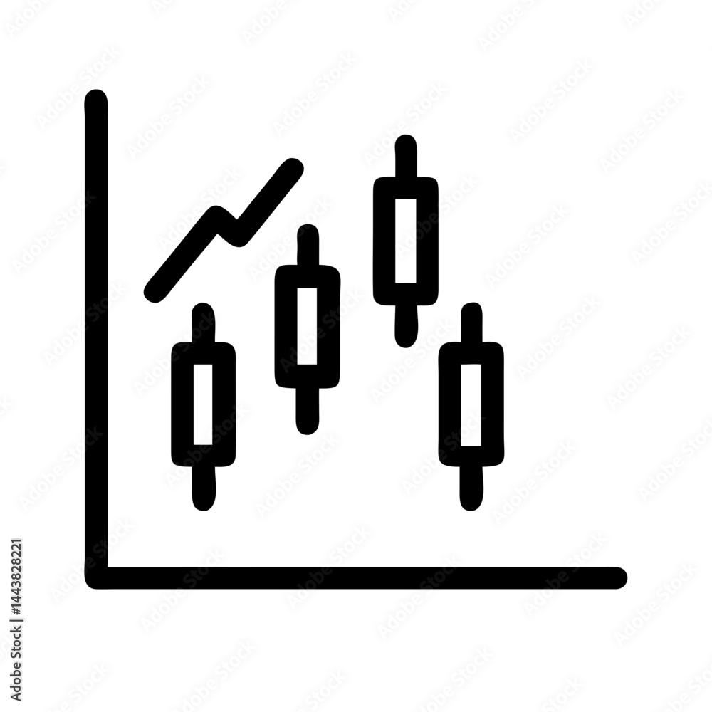 Stock market chart candlestick analysis graph financial investment business data diagram icon vector Stock market chart candlestick analysis graph financial investment business data diagram icon vector