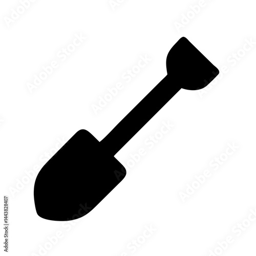 Find black shovel icon vector illustration for gardening tools and construction equipment use digging 90