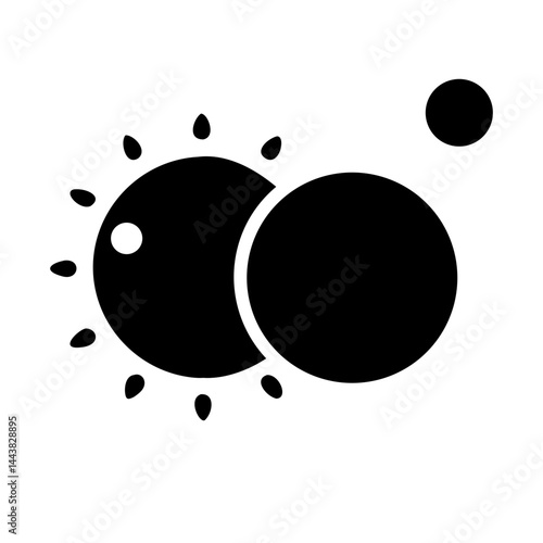 Solar eclipse vector graphic design, sun and moon astronomical event, space phenomenon icon art