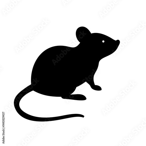 Black mouse silhouette vector illustration rodent pest control clip art animal graphic design image art