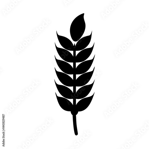 Wheat stalk vector illustration, grain harvest symbol, agriculture crop icon, food ingredient design