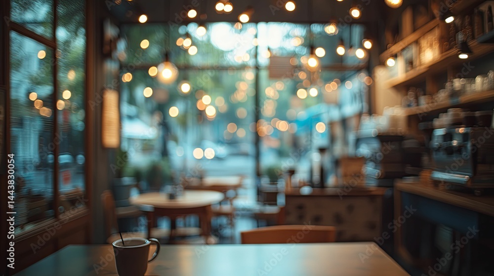 Cozy cafe interior with a view of the street. Cozy cafe interior with a view of the street.