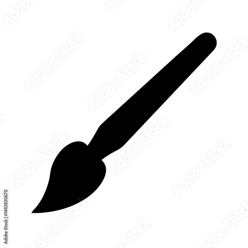 Black paintbrush art tool for painting and drawing artistic creative design vector icon image