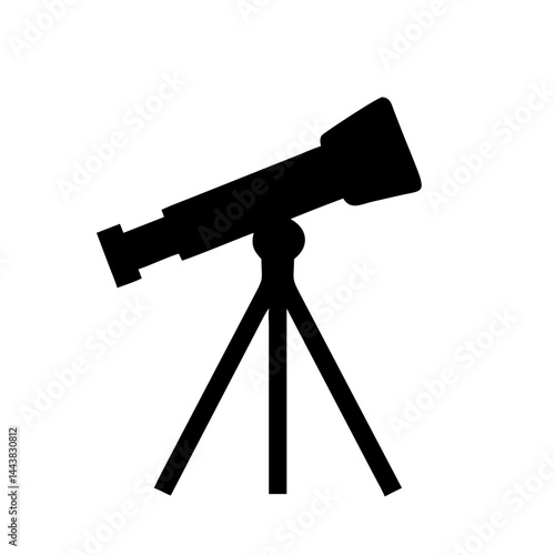 Telescope vector illustration for astronomy stargazing and space exploration equipment design asset