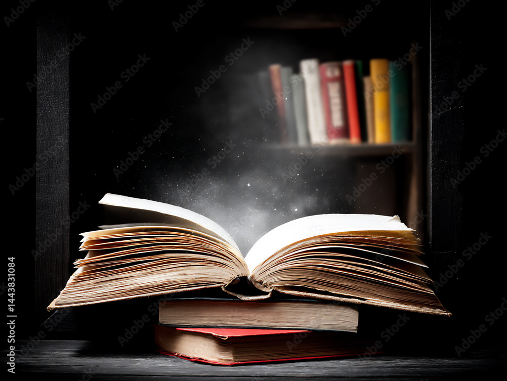 Fototapeta premium book stepping stones void knowledge path