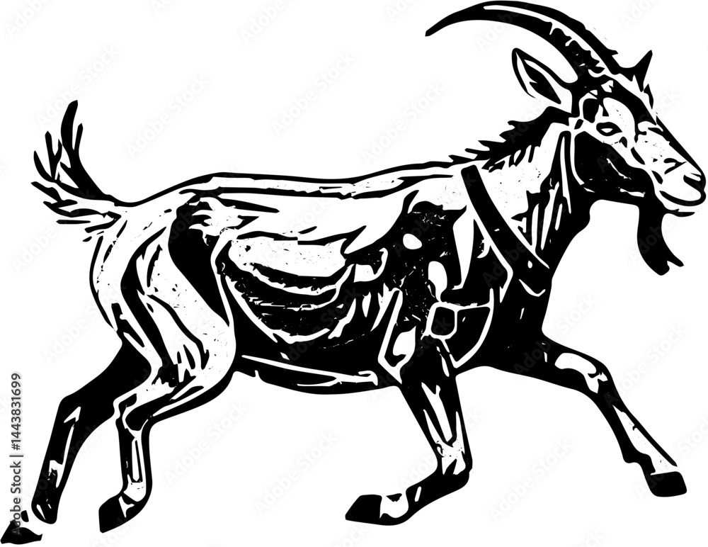 Obraz premium goat silhouette vector