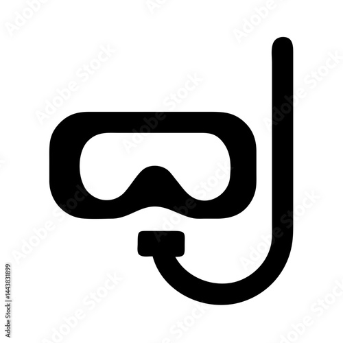 Diving mask and snorkel vector illustration for swimming snorkeling underwater activities and water sports