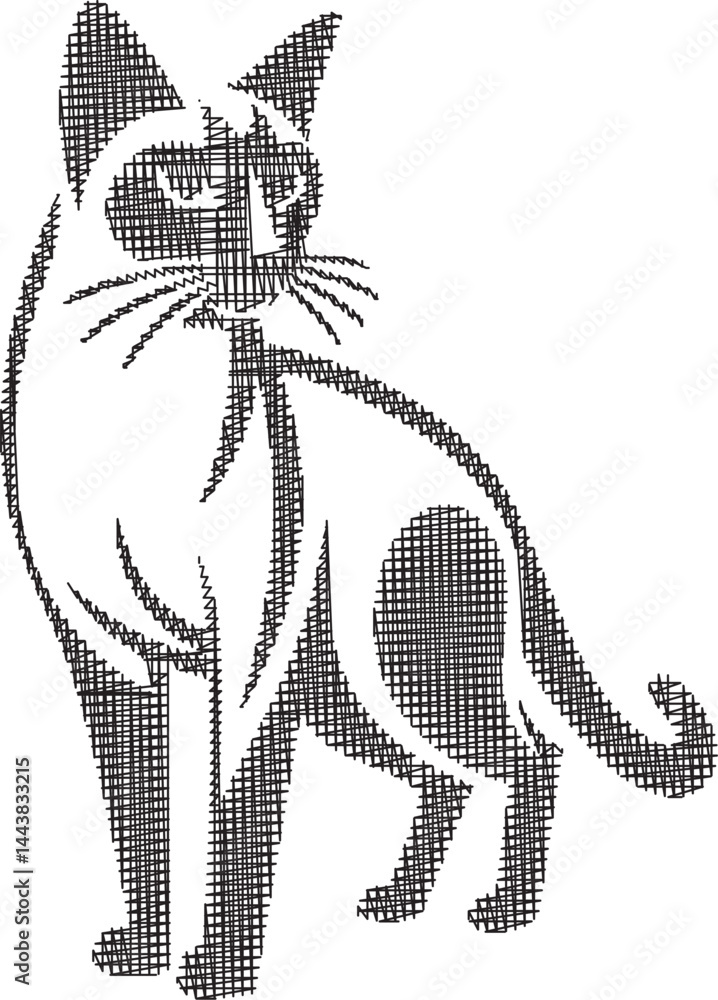 Fototapeta premium Stylized illustration of a cat
