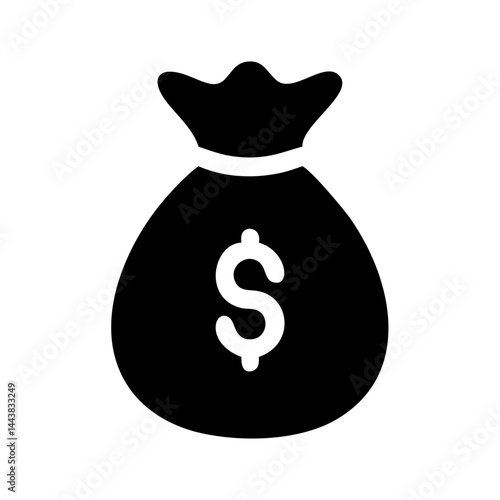 Illustration of a money bag icon for finance and investment concept representing wealth and savings