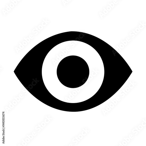 Eye Icon Simple Black and White Vector Graphic
