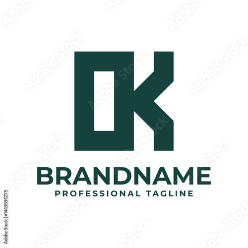 Letters OK Monogram Logo, suitable for any business with OK or KO initials