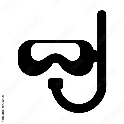 Diving mask and snorkel vector icon for snorkeling scuba diving and underwater swimming activities gear