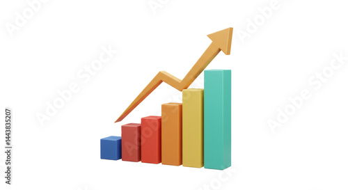 Visually striking bar graph showcases progressive growth, accompanied by a dynamic arrow accentuating upward movement on a black backdrop. Free Download Visually striking bar graph showcases progressive growth, accompanied by a dynamic arrow accentuating upward movement on a black backdrop. - GFXLoad