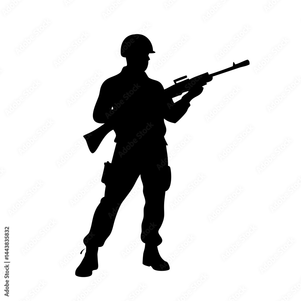 Silhouette of soldier military army man with rifle gun firearm weapon war combat security force 90 Silhouette of soldier military army man with rifle gun firearm weapon war combat security force 90