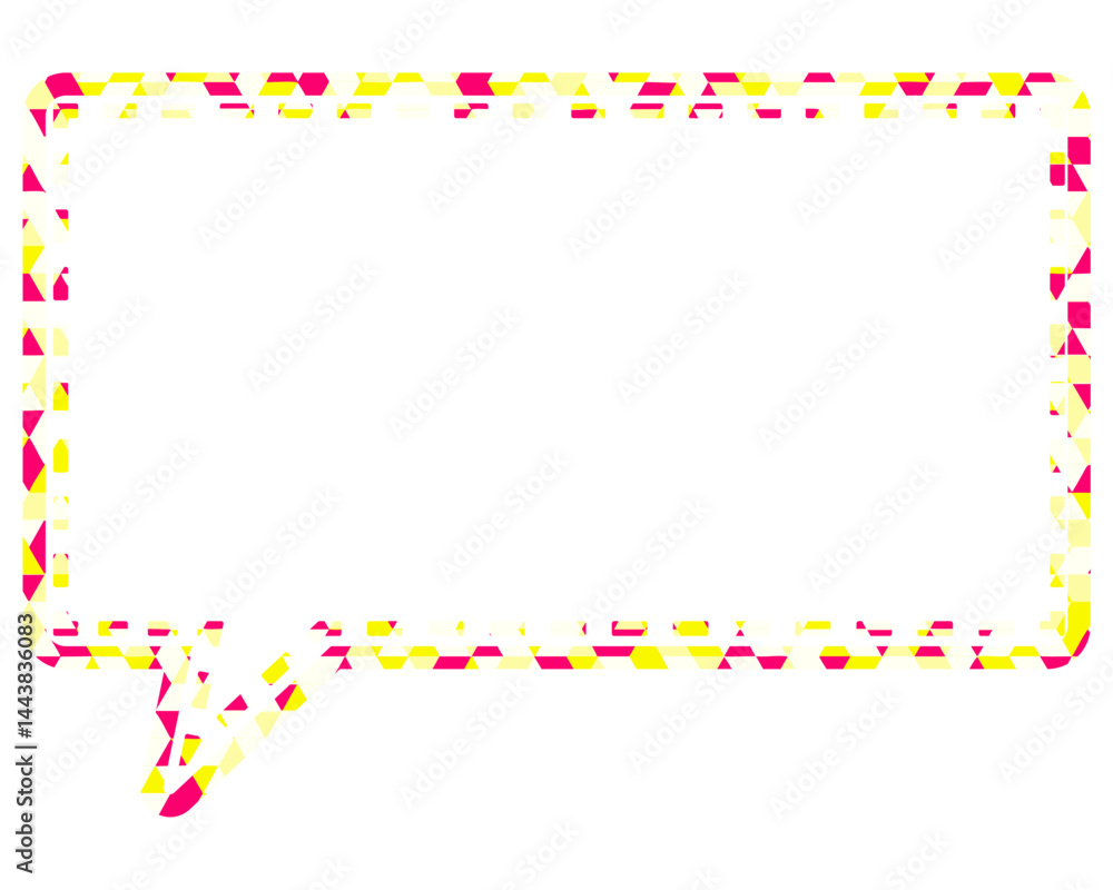 Obraz premium ステンドグラス風吹き出し 三角形模様 四角形