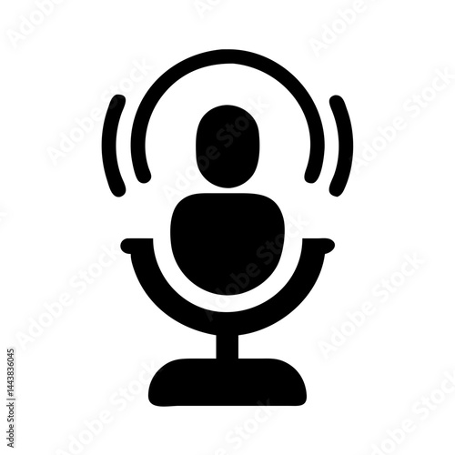 Podcast microphone icon vector illustration for audio recording and broadcasting design needs
