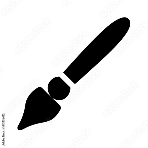 Black paint brush icon vector illustration for painting art design and creative projects tool usage