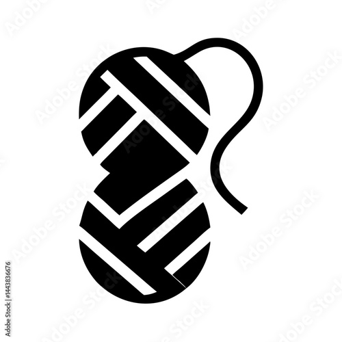 Yarn ball icon vector graphic design for knitting crochet sewing craft projects and diy hobbyists