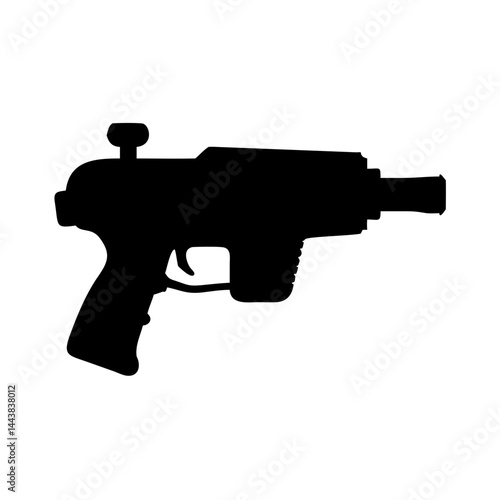 Download black silhouette of toy gun blaster vector illustration for laser cut and print design