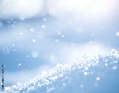 Wallpaper Mural Magical winter wonderland scene with snowflakes falling on a snowdrift. Perfect for holiday cards, websites, and winter-themed designs. Torontodigital.ca