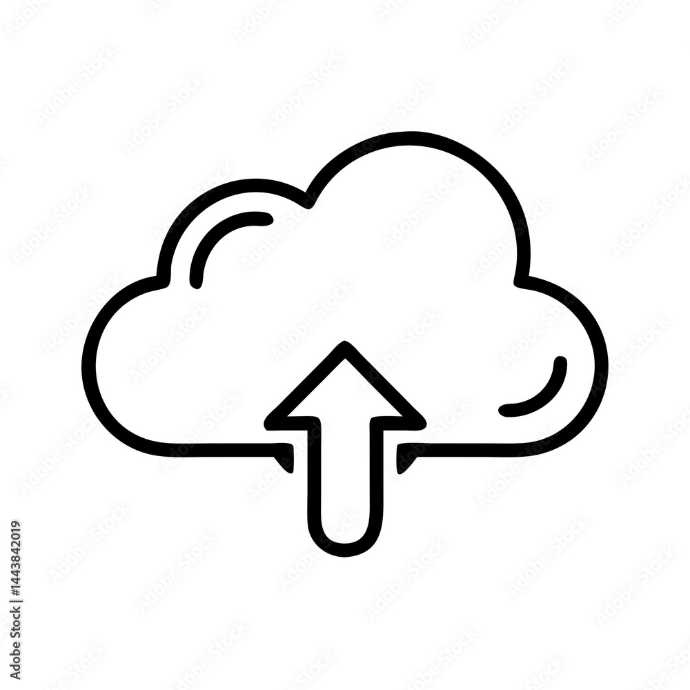Upload Icon Minimalist Cloud with Up Arrow Upload Icon Minimalist Cloud with Up Arrow