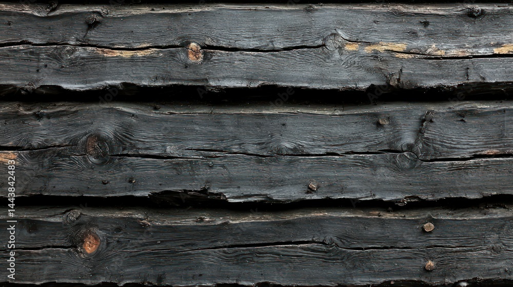 Obraz premium Weathered dark wood planks texture, rustic and aged