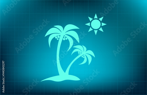 Vector illustration on a blue checkered background.