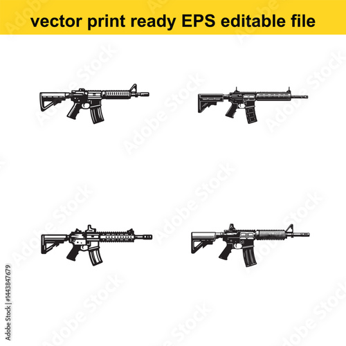 Vector silhouette Rifle