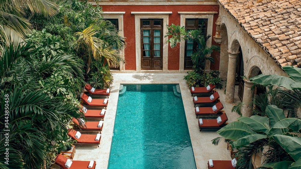 Fototapeta premium Luxury Resort Pool: Tropical Getaway